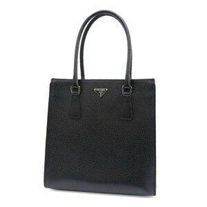 Prada Cinghiale leather tote handbag black leather